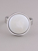 картинка Кольцо 'Stainless Steel' Перламутр Медицинская сталь 316L7 3 г от магазина Wolves