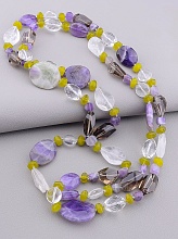 картинка Бусы Раухтопаз Горный хрусталь Пренит 120 см от магазина Wolves