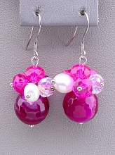 картинка Серьги 'SUNSTONES' Агат Чешский хрусталь Жемчуг от магазина Wolves