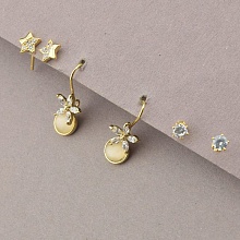 картинка Серьги 'Saiya' Фианит (позолота 18к) от магазина Wolves