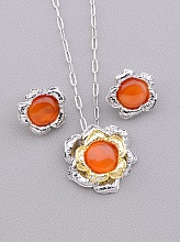 картинка Подвеска+Серьги Кошачий глаз 50 см от магазина Wolves