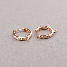 картинка Швензы Пара Фианит позолота 18к (розовая) 13х13см от магазина Wolves