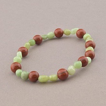 картинка Браслет 'SUNSTONES' Яшма Нефрит 18 см от магазина Wolves