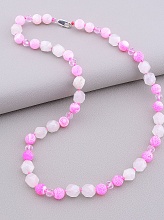 картинка Бусы 'SUNSTONES' Розовый кварц Агат Чешский хрусталь 49 см от магазина Wolves