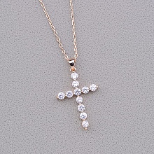 картинка Подвеска 'Saiya' Фианит 41 см (позолота 18к (розовая)) от магазина Wolves