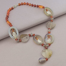 картинка Бусы Агат Сердолик Горный хрусталь 52 см от магазина Wolves