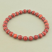 картинка Браслет Коралл Гематит 19 см от магазина Wolves