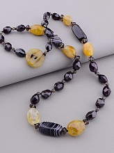 картинка Бусы Агат Цитрин Гранат 62 см от магазина Wolves