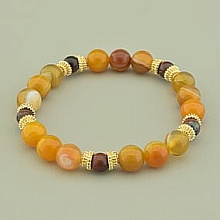 картинка Браслет 'SUNSTONES' Агат Бычий глаз 17 см от магазина Wolves