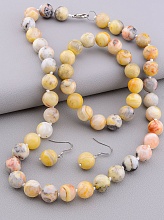 картинка Бусы+Браслет+Серьги 'SUNSTONES' Яшма 50 см от магазина Wolves
