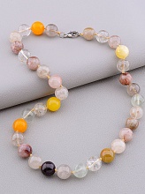 картинка Бусы Яшма Клубничный кварц Горный хрусталь 49 см от магазина Wolves