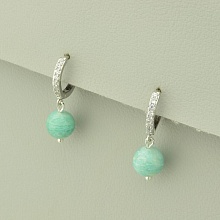 картинка Серьги 'SUNSTONES' Амазонит  (родий) от магазина Wolves