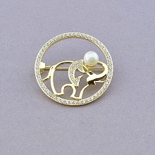 картинка Брошь 'XUPING' Фианит  (позолота 18к (лимонная)) от магазина Wolves