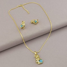 картинка Подвеска+Серьги Бирюза 46 см от магазина Wolves