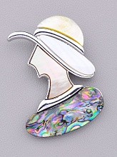 картинка Брошь Перламутр 55x37мм от магазина Wolves