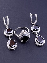 картинка Комплект Фианит (родий) от магазина Wolves