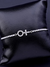 картинка Браслет из Фианита, родий, регулируемый 'SUNSTONES' 17 см (родий) от магазина Wolves