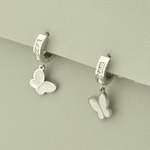 картинка Серьги 'Stainless Steel' Фианит (родий) от магазина Wolves