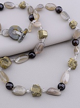 картинка Бусы Агат Пирит Раухтопаз 70 см от магазина Wolves