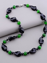 картинка Бусы Агат Кошачий глаз Чешский хрусталь 55 см от магазина Wolves