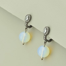 картинка Серьги 'SUNSTONES' Лунный камень  (хром) от магазина Wolves