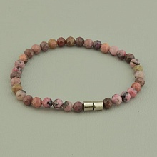 картинка Браслет стальной из родонита, на магните 'SUNSTONES' 18 см от магазина Wolves