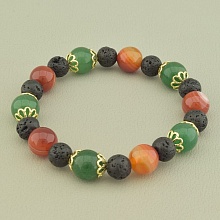 картинка Браслет 'SUNSTONES' Нефрит Сердолик Лава 18 см от магазина Wolves