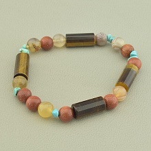 картинка Браслет 'SUNSTONES' Тигровый глаз Золотой Песок Агат 18 см от магазина Wolves