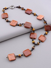 картинка Бусы Тигровый глаз Золотой Песок Чешский хрусталь 46 см от магазина Wolves