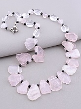 картинка Бусы Розовый кварц Горный хрусталь 56 см от магазина Wolves