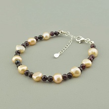 картинка Браслет 'SUNSTONES' Жемчуг Гранат 17 см от магазина Wolves