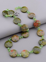 картинка Бусы Эпидот Чешский хрусталь 50 см от магазина Wolves