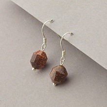 картинка Серьги 'SUNSTONES' Золотой Песок Серебро(925) от магазина Wolves