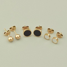 картинка Серьги 'Stainless Steel' Эмаль (позолота 18к (розовая)) от магазина Wolves