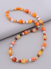 картинка Бусы 'SUNSTONES' Сердолик Чешский хрусталь 50 см от магазина Wolves