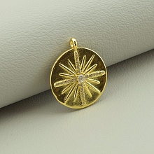 картинка Кулон Фианит 20х20 (позолота 18к (лимонная)) от магазина Wolves