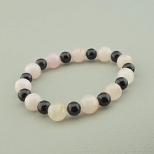 картинка Браслет 'SUNSTONES' Розовый кварц Турмалин 18 см от магазина Wolves