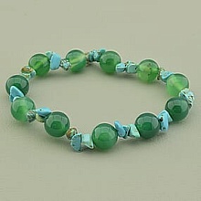 картинка Браслет 'SUNSTONES' Агат Бирюза 17 см от магазина Wolves