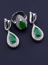 картинка Комплект Фианит (родий) от магазина Wolves