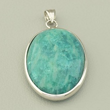картинка Овальный кулон с амазонитом в оправе 35x22 мм от магазина Wolves