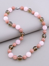 картинка Бусы 'SUNSTONES' Агат Раухтопаз Розовый кварц 45 см от магазина Wolves