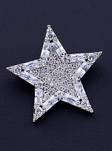 картинка Брошь 'FJ' Фианит (родий) от магазина Wolves