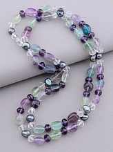 картинка Бусы Флюорит Жемчуг Чешский хрусталь 82 см от магазина Wolves