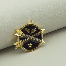 картинка Кулон Фианит 20х25 (позолота 18к (лимонная)) от магазина Wolves