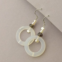 картинка Серьги Жемчуг Раухтопаз Агат от магазина Wolves