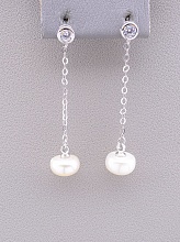 картинка Серьги 'SUNSTONES' Жемчуг Серебро(925) от магазина Wolves