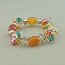 картинка Браслет Сердолик Чешский хрусталь 18 см от магазина Wolves