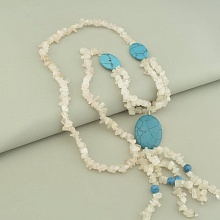 картинка Бусы Розовый кварц Бирюза 70 см от магазина Wolves