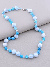 картинка Бусы 'SUNSTONES' Аквамарин Агат Чешский хрусталь 49 см от магазина Wolves