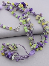 картинка Бусы Аметист Пренит 62 см от магазина Wolves